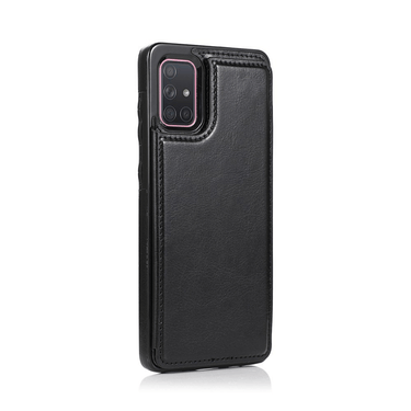 Samsung Galaxy A71 5G Compatible Case Cover With Leather Wallet - Black